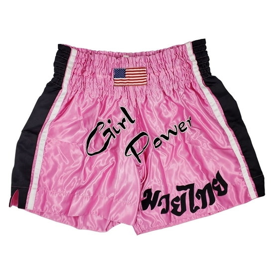 Picture of Pink Muay Thai Shorts for Girls Mixed Martial Arts MMA Workout