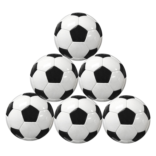 Picture of Classic Collection Soccer Balls Six Pack Grade A Bladder for Longer Air Retention No Imprint (Size 5, Black & White)