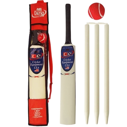 Picture of CE Kids Cricket Gift Set Young American Includes Wooden Cricket Bat Tennis Ball Stumps and Bag Size 4 & Size 6