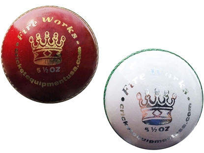 Picture of Cricket Balls Fireworks Red White Two Balls by CE (One Red One White Ball)